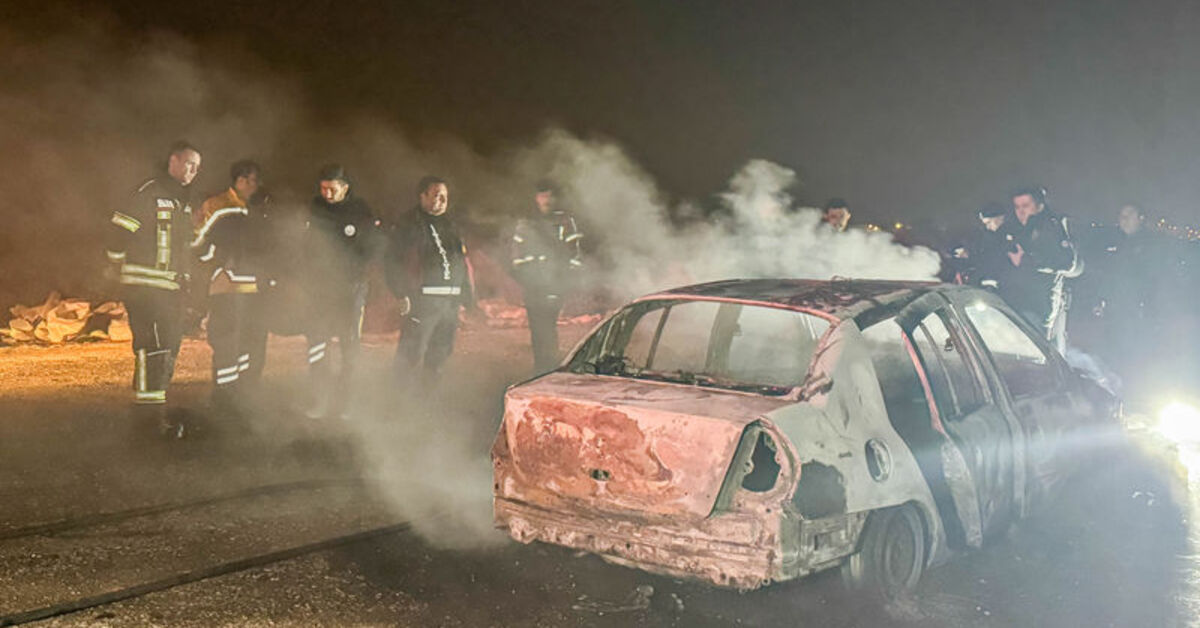 Uşak’ta yanan otomobilde cansız beden bulundu